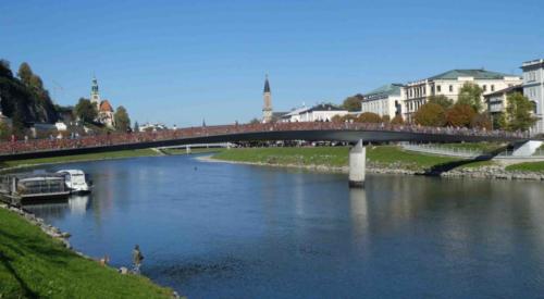 Another view of the river; that bridge is covered with 'love locks'