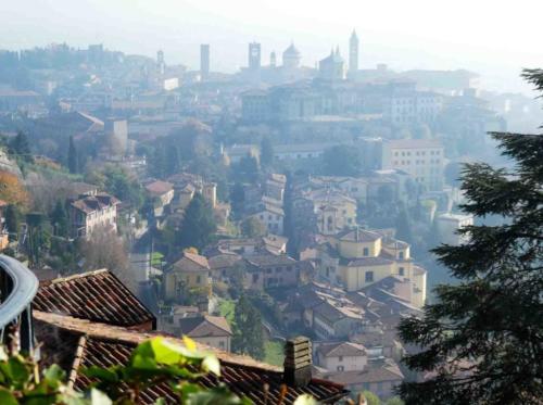 Bergamo's Città Alta (in the soft, foggy light characteristic of this time of year)
