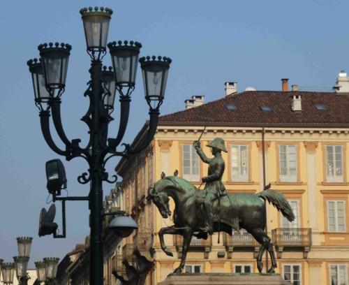 A statue of King Carlo Alberto in the piazza also named for him