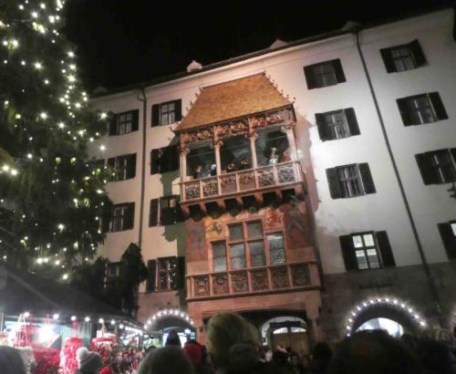 Each evening a traditional brass band plays on the balcony under the city's famous Golden Roof 