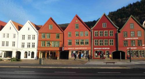 Including historic Bryggen, the dock area; these buildings were among those reconstructed after the 1702 blaze