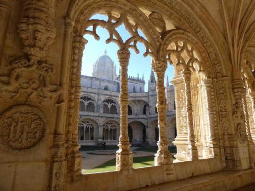 The monastery's wonderful Manueline cloister; the ornate architectural style is named for Portugal's King Manuel I