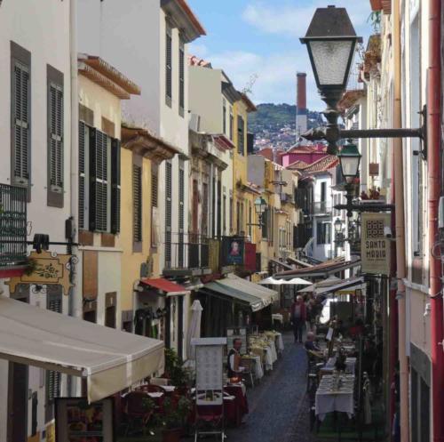 Back down to Funchal's old town; Rua de Santa Maria is a good place for food and fado 