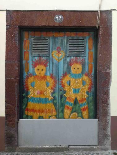 Artists have turned the street's doorways into a gallery