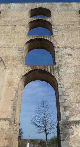 Designed by the Portuguese, the aqueduct was completed in 1622