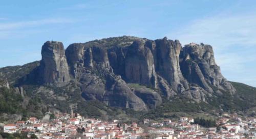 The town of Kalabaka sits at the base of the Meteora