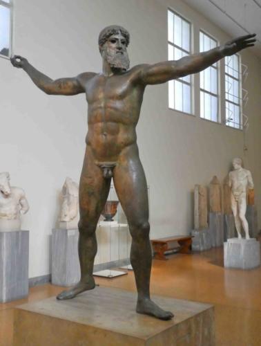 Bronze statue of Zeus or Poseidon (460 BC), found in the Aegean Sea in the 1920s