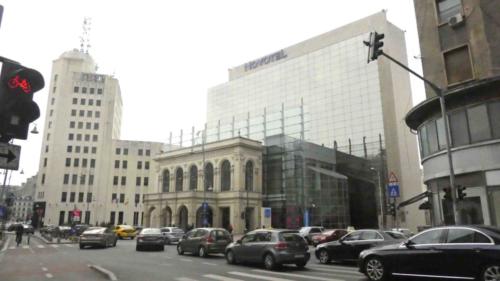 We saw quite a few of these questionable 'historic facade meets new construction' examples 