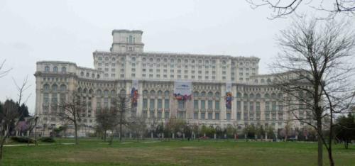 This is Ceausescu's colossal Palace of Parliament; it's the world's second largest administrative building after the Pentagon - the Communist Party leader fled Bucharest during the Revolution in 1989 before his 'folly' was completed