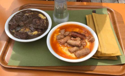 Prepared by volunteers from the Club Alpino Italiano, absolutely delicious polenta (venison and sausage)