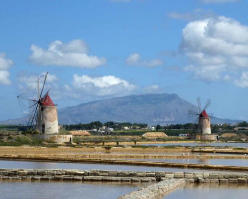 Ancient salt pans at the northern end of the bay; salt is harvested here today as it has been for almost 3000 years