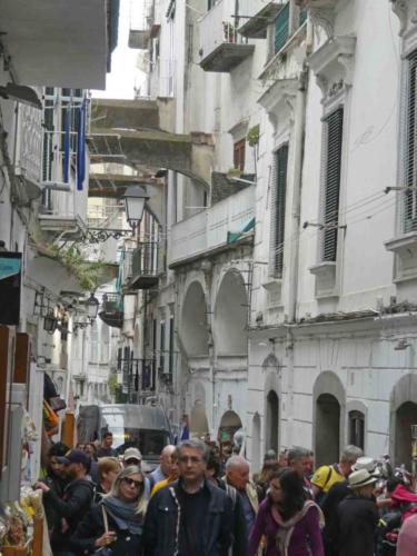 Even the local buses have trouble negotiating these streets