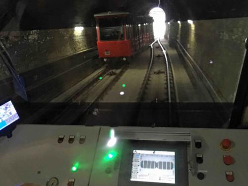 After the bus ride up, we decided to take the funicular back down the hill