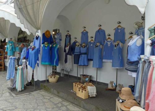 There were lots of boutiques selling blue clothing (really, there were four or five of these shops in a row)