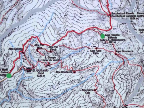 A contour map of our route