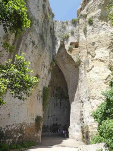 Back in Syracuse, this limestone cave was originally a water storage for Syracuse; the painter Caravaggio coined the name 'The Ear of Dionysius' after a visit there in 1608