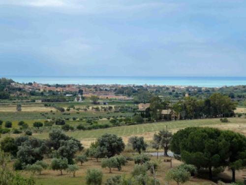 The site has wonderful views down to the Mediterranean Sea