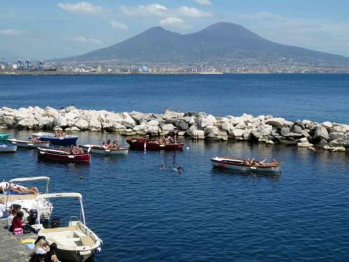 When the weather's good, the boats become floating decks for swimming and sunbathing