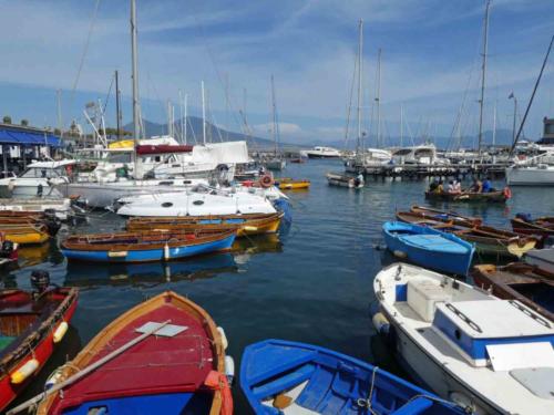 Naples waterfront; we spent a lovely hour or so here and it quickly became apparent that Neapolitan kids spend their lives 'messing about in boats'