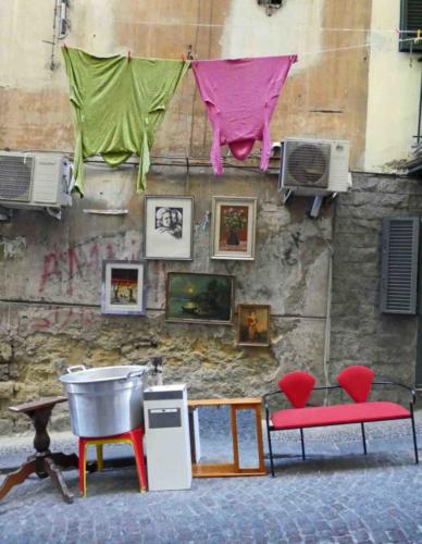 And again, but this time framed by offerings from the local second-hand goods store