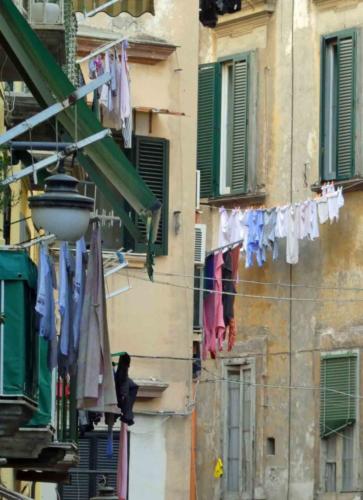 Drying washing, a common sight in Naples 