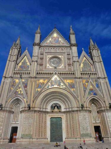 The cathedral's facade features magnificent mosaics depicting the life of Mary