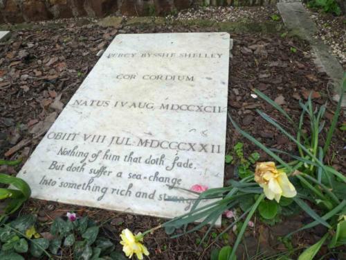 The English poet Shelley was 29 when he drowned off the Italian coast in 1822; Shelley had previously visited the  cemetery and said of it at the time 'It might make one in love with death, to think that one should be buried in so sweet a place'