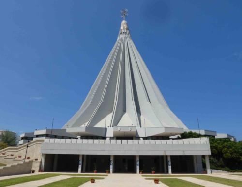The Shrine of Our Lady of Tears is dedicated to a small plaster statue of Mary that miraculously shed tears over a few days back in 1953; the structure which is meant to resemble a teardrop (but which really looks more like aliens have landed) dominates the city's skyline