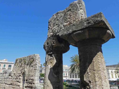 The Temple of Apollo; dating from around 565 BC, it's believed to be the oldest Greek temple in Sicily or possibly even outside Greece itself