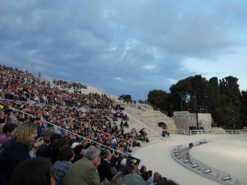 The Greek Theatre was built in the 5th century BC, rebuilt in the 3rd century BC and later renovated by the Romans 