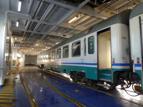 The train was five hours late so we didn't arrive until almost midnight; but at least the 'train-on-the-ferry' part of the journey was fun