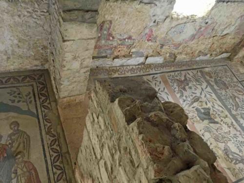 The mosaics were preserved in mud from a landslide which covered the remains of the villa in the 12th century
