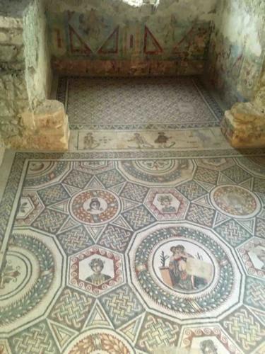 The remains of the villa contain an extraordinary collection of elaborate Roman mosaics