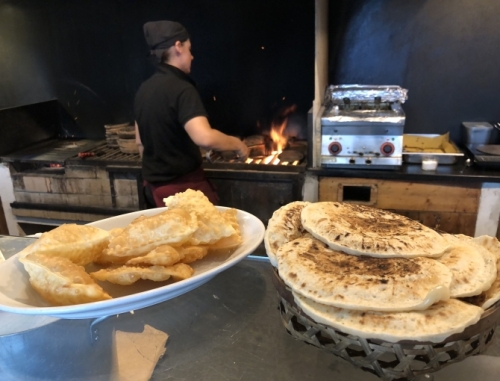 This is another regional speciality (on the right), and another form of 'il pane dei poveri' - panigacci. Again, they’re comprised of the simplest ingredients - flour, water, salt.