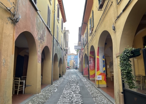 Dozza consists of two narrow streets - one up ...