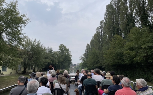 Our vessel - Il Burchiello - is one of a number of vessels that ply the canal. The best view is from up top, where's it's possible to see and be seen. :)
