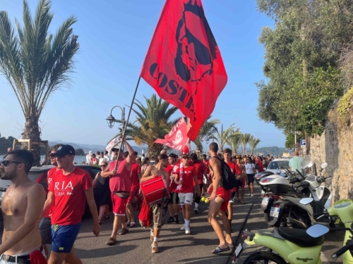 Passions run high … vocal supporters of team Le Grazie.