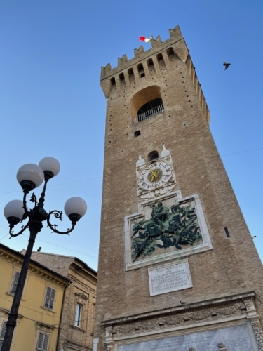 Recanati's mediaeval Civic Tower - the Torre del Borgo. It's possible - though not easy - to climb to the top.