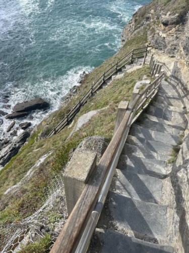That's a steep climb, even today with well-maintained steps. Imagine hauling cargo up those cliffs!
