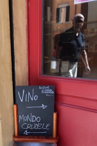 Wine to the right. Cruel world to the left. Greg is definitely heading in the right direction! :)