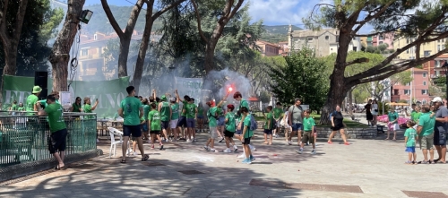 Flares and firecrackers were the order of the day.