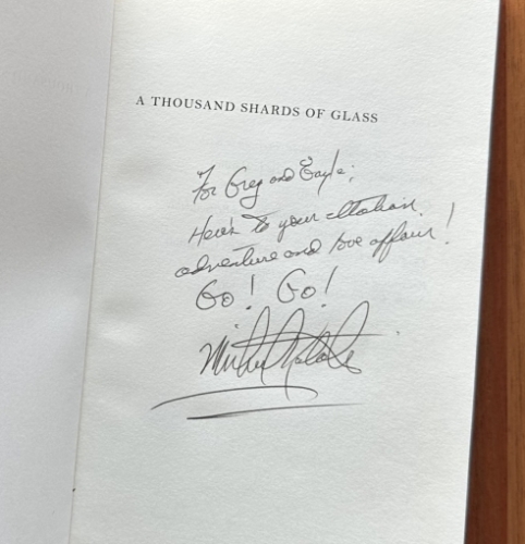 And Michael Katakis's inscription: 'Here's to your Italian adventure and love affair! Go! Go!'