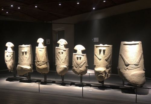 The sculptures - abstract male and female forms - were carved into sandstone by civilisations who inhabited the region between 4000BC and 600BC.