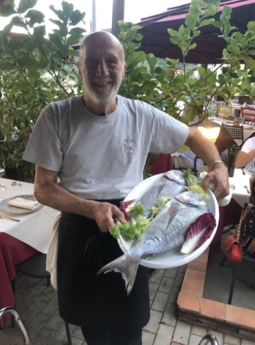 Claudio, the owner, prepared an incredible meal of orata - a type of local sea bream,  otherwise known as the 'queen of the sea'.