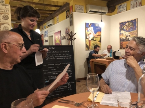 Greg impressing us all by ordering in Italian.