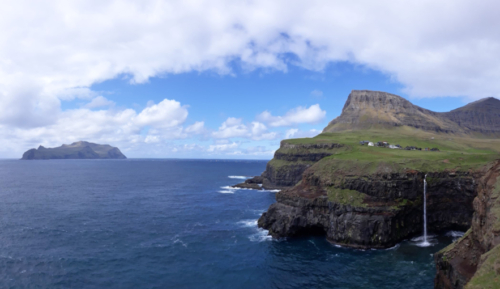 It's a place where grassy plateaus end in dramatically steep cliffs 