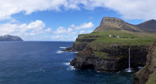 The village of Gásadalur and the Múlafossur waterfall