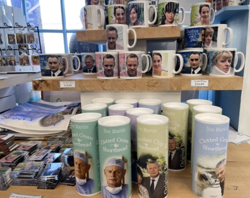 This is the one place in the village where you can find real evidence of Doc Martin. Anyone for a bit of Doc Martin shortbread? Or a coffee cup (choose your favourite character)?