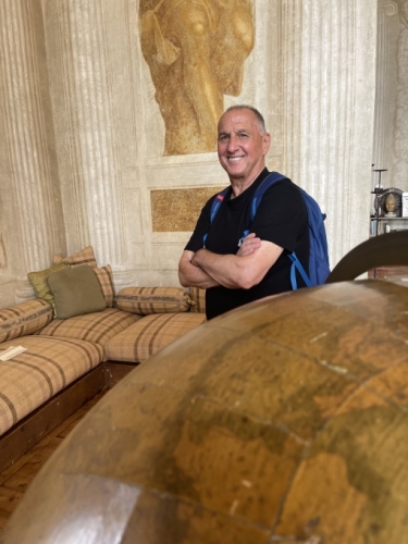 Here's Greg pondering the state of the world ... and wondering how we can get our hands on one of these Palladian villas. :)