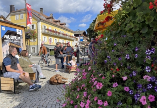 One day we arrived home to find Villabassa’s annual ‘Potato Festival’ in full swing in the little piazza across the road from the Hotel Emma (the yellow building in the background there).